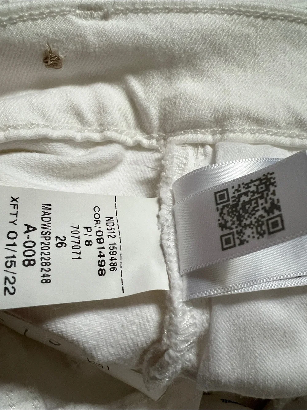 Madewell White Perfect Vintage Straight Leg Jeans Size 26 New With Tags NWT